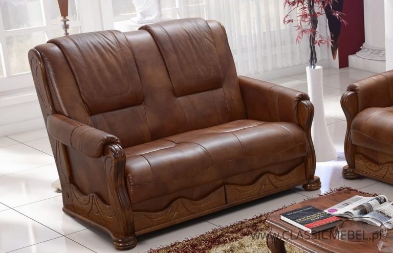 Stylowa Sofa Parys 2 osobowa –  skóra naturalna