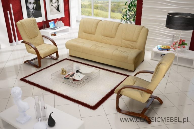Stylowy zestaw Roma 3 + 1 + 1 – skóra naturalna