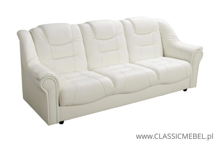 Stylowa Sofa Milano 3 osobowa – skóra naturalna + funkcja spania + pojemnik na pościel