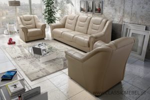 Stylowy zestaw Milano 3 + 1 + 1 – skóra naturalna + funkcja spania + pojemnik na pościel