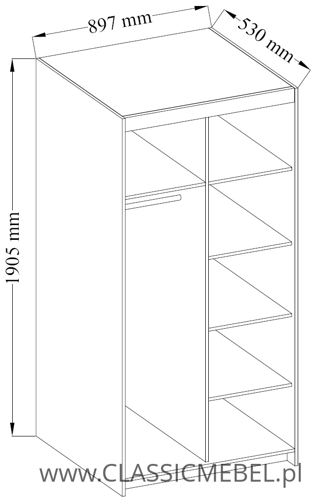 Szafa Elena 2D – Biała, Sonoma, Lefkas - Lempert