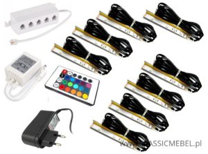 Oświetlenie 8 Klipowe LED RGB Na Pilota - Meblościanka Rumba XL