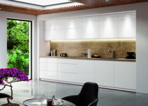 Meble Szafki Kuchenne Aspen MDF Biały Lakier Połysk Zestaw 340 cm