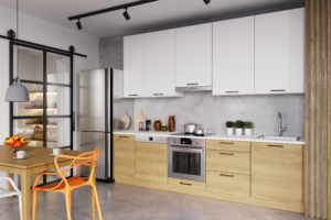 Meble Szafki Kuchenne Vella Dąb Olejowany/Biały Mat  280 cm