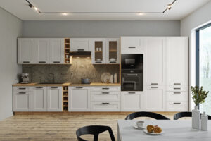 Meble Szafki Kuchenne W Stylu Skandynawskim Luna 465 cm Ramka Biały/ Dąb Artisan - Lempert