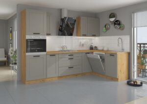 Meble Szafki Kuchenne Luna Ramka Clay Grey / Dąb Artisan - Lempert