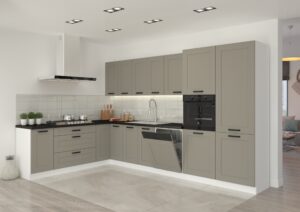 Meble Szafki Kuchenne Luna W Stylu Skandynawskim Ramka Clay Grey/ Biały - Lempert