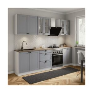 Meble Szafki Kuchenne Linea Szary Mat 200 cm