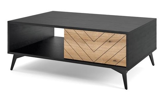 Stolik kawowy Diamond L104 - Dąb Evoke / Czarny - Piaski