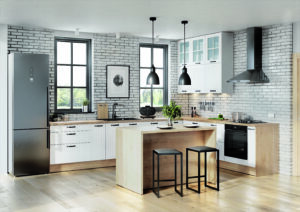 Meble Kuchenne KamMono F4 Biały Mat Narożne 350 cm x 270 cm