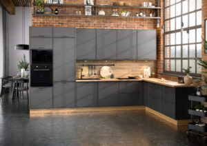 Meble Kuchenne KamMono F8 Bazalt Mat Narożne 370 cm x 250 cm