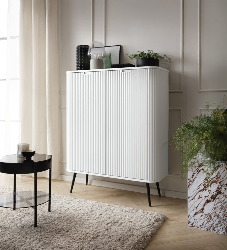 Komoda Zova K103 cm - MDF - Biała - Piaski