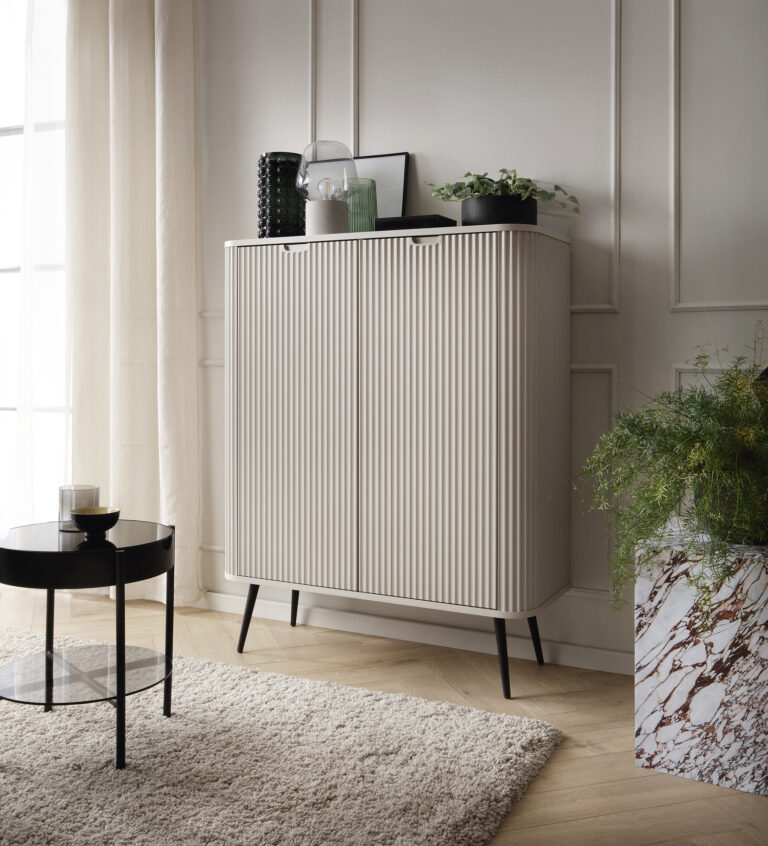 Komoda Zova K103 cm na czarnych nóżkach - MDF - Kaszmir - Piaski