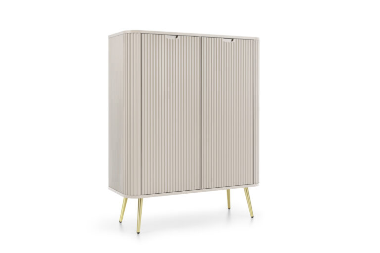 Komoda Zova K103 cm na złotych nóżkach - MDF - Kaszmir - Piaski