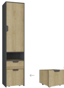 Szafa Nano NA3 L/P - Grafit / Dąb Riviera