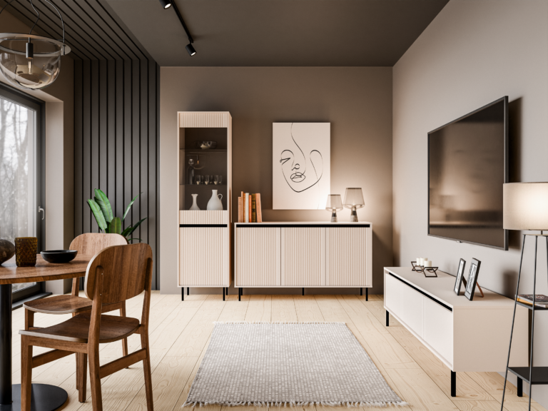 Zestaw Mebli do salonu Osaka - Beż Piaskowy - 2 Kolory - Lempert