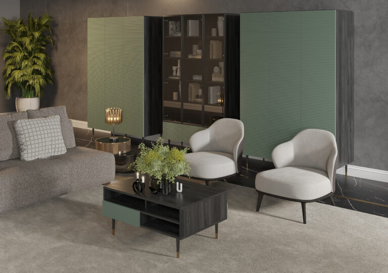 Zestaw mebli do salonu Imperial - Pistacjowa Zieleń - Maridex