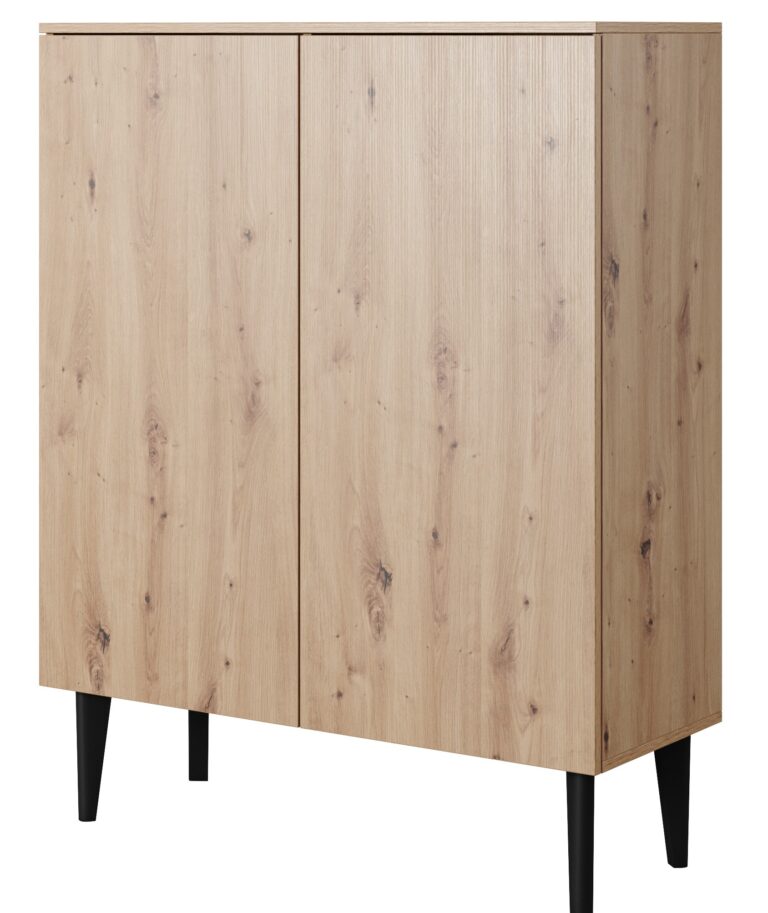 Komoda wysoka Bergen 100 cm - Dąb Artisan- Paws