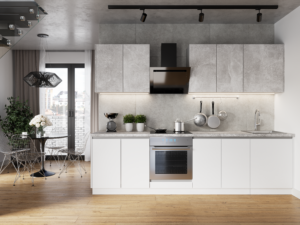 Meble Kuchenne Campari Biały Mat + Beton Jasny Set 2,8 m