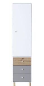 Regał Faro FR4 L/P - Biały Lux / Dąb Artisan / Szary