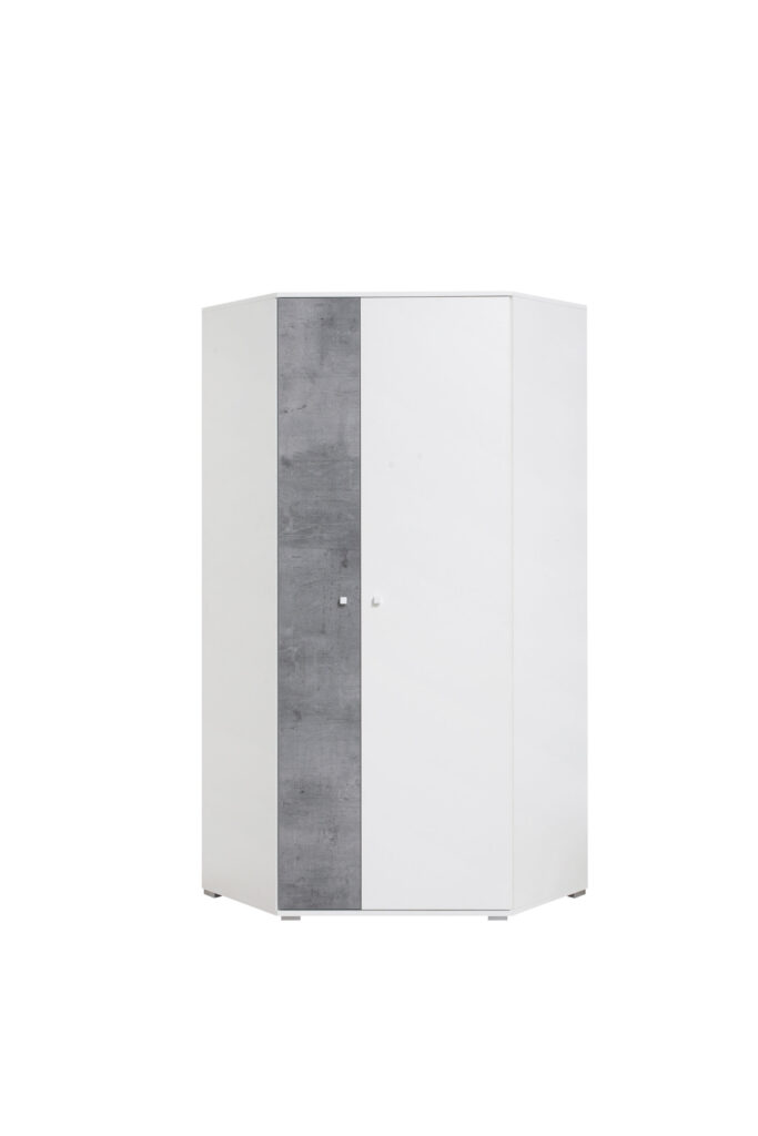 Szafa narożna Sigma SI2 L/P - Biały Lux / Beton