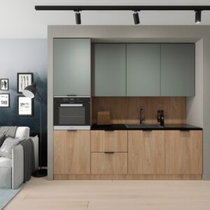 Meble Kuchenne Sorento Dąb Puccini / Green Mat 240 cm