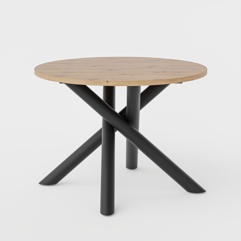 Stół Loftowy Okrągły Oslo Dąb Artisan 110 cm  - Lempert