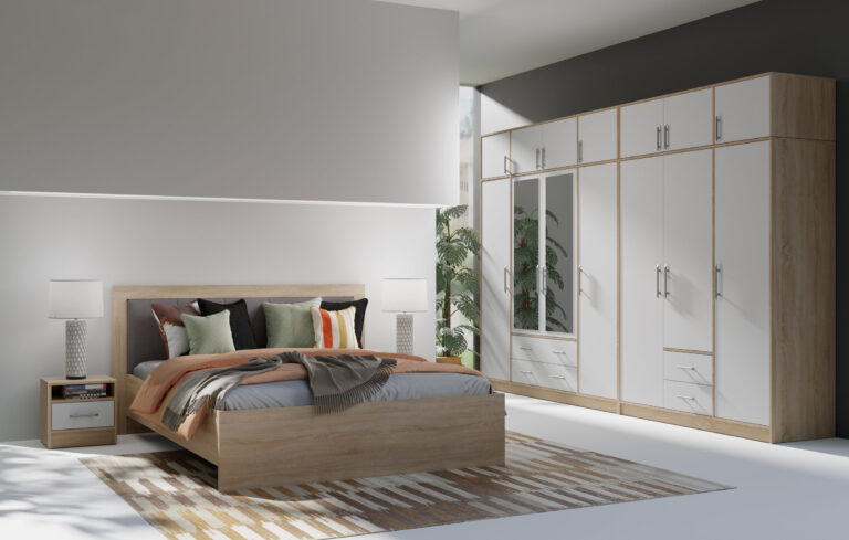 Sypialnia Smart - Dąb Sonoma / Biały Lux