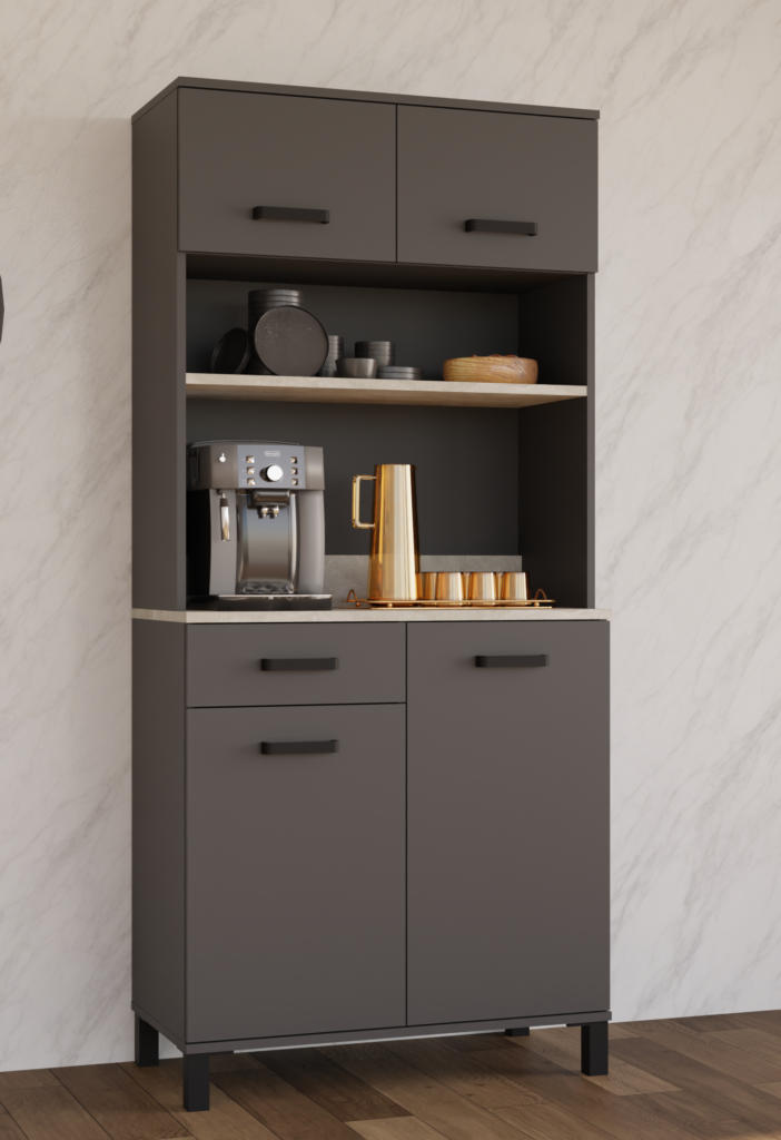 Bufet Kredens Kuchenny Linda Antracyt 80 cm + Blat  - Lempert