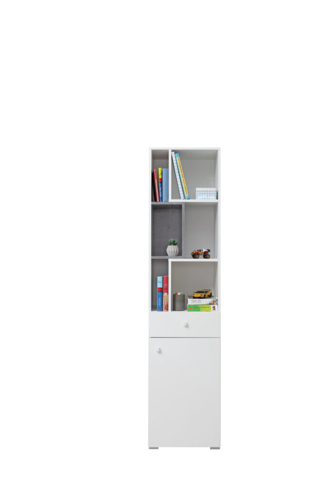 Regał Sigma SI8 L/P - Biały Lux / Beton