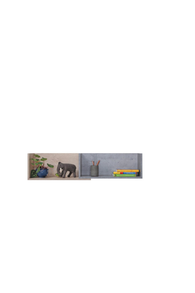 Półka wisząca Sigma SI14 - Beton / Biały Lux / Dąb