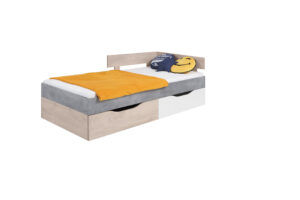 Łóżko młodzieżowe Sigma SI15 L/P - Beton / Biały Lux / Dąb