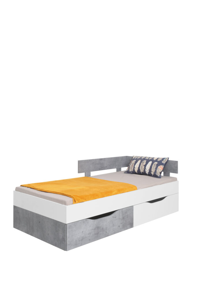 Łóżko młodzieżowe Sigma SI15 L/P - Biały Lux / Beton
