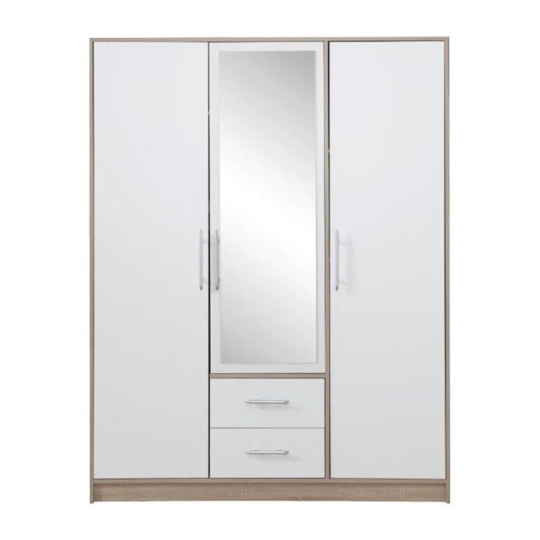 Szafa Smart SRL2 z lustrem - Dąb Sonoma / Biały Lux