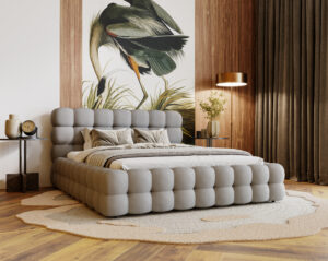 Łóżko tapicerowane Candy 160 cm x 200 cm z pojemnikiem i stelażem pod materac - Kolory