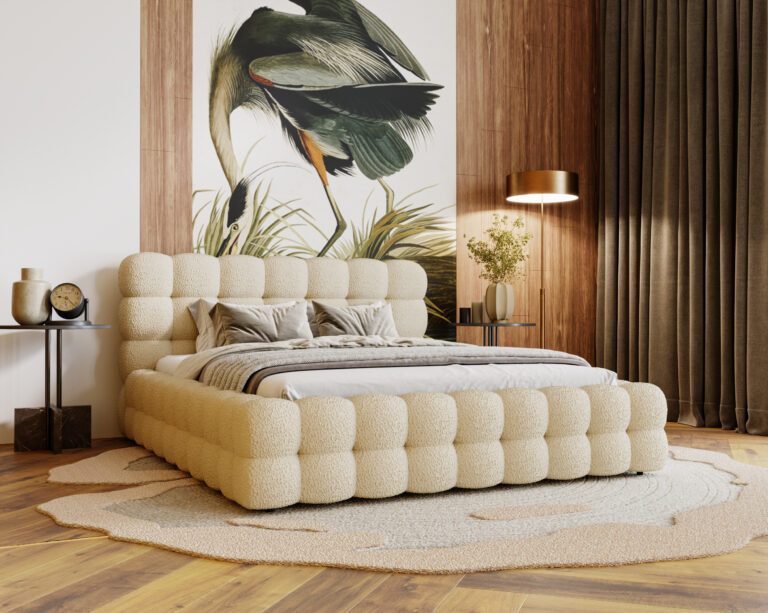 Łóżko tapicerowane Candy 140 cm x 200 cm z pojemnikiem i stelażem pod materac - Kolory