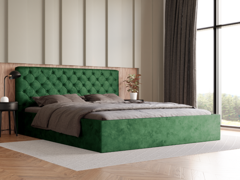 Łóżko tapicerowane Molly Slim 180 cm x 200 cm z pojemnikiem i stelażem pod materac - Kolory