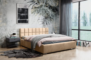 Łóżko tapicerowane Hugo 180 cm x 200 cm z pojemnikiem i stelażem pod materac - Kolory
