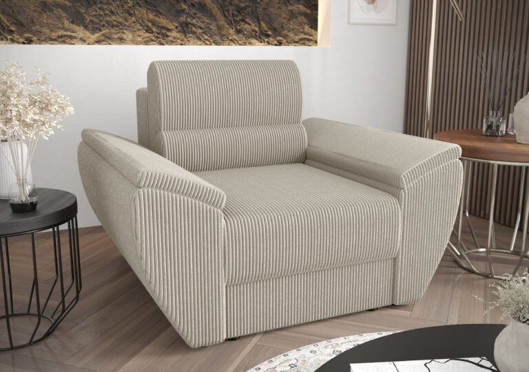 Fotel Rebi - Uniwersalny Miękki Sztruks 120 cm
