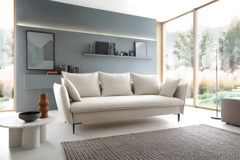 Sofa Gloss w stylu glamour z funkcją spania - Piaski Meble