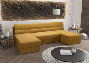 Narożnik Rebi U1 - Uniwersalny Miękki Sztruks - 271 cm na 2 x 140 cm