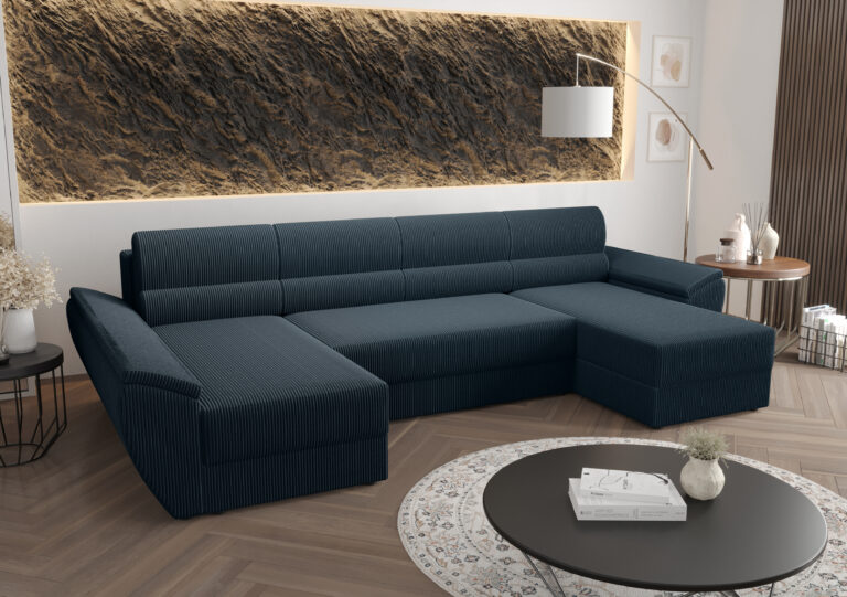 Narożnik Rebi U3 - Uniwersalny Miękki Sztruks - 321 cm na 2 x 140 cm