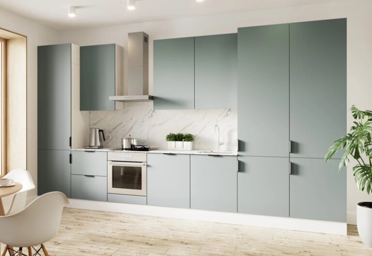 Meble Kuchenne Sorento Green Mat/Biały 420 cm