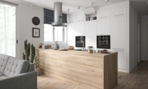 Meble Kuchenne Quantum Dust Grey/Biały - Fronty Frez MDF Mat - 16 mm