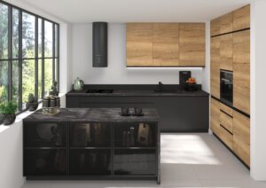 Meble Kuchenne Treviso Dąb Halifax Czarny/Czarny Mat - Laminat/Akryl 19 mm
