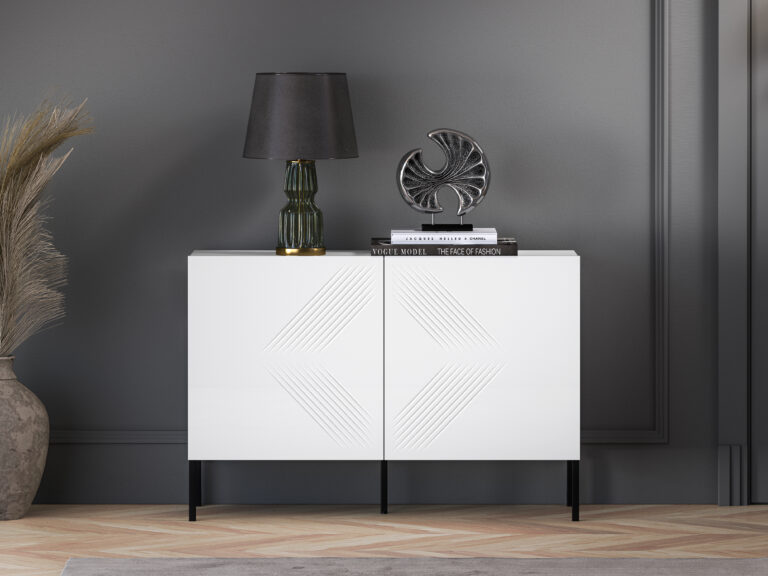 Komoda Clearing 03 Noga - Biały / MDF Biały Mat - ML Meble