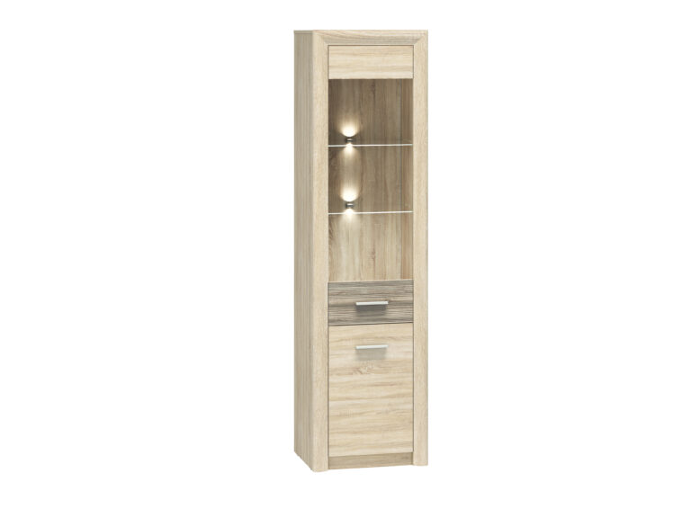 Witryna Castel 04/S - Dąb Sonoma Jasna / MDF Dąb Sonoma Truflowa - ML Meble
