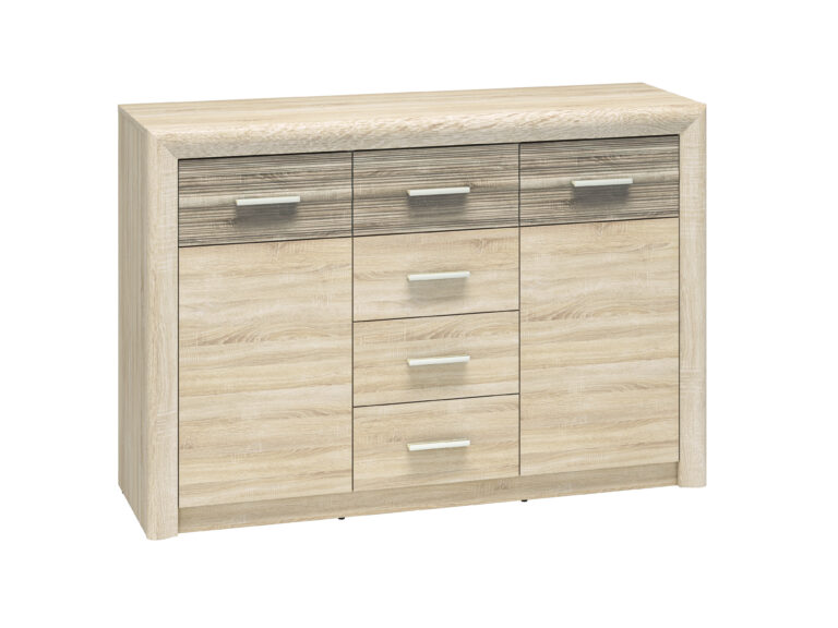 Komoda Castel 09 - Dąb Sonoma Jasna / MDF Dąb Sonoma Truflowa - ML Meble