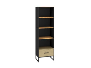 Regał Colt 03 - Dąb Craft Złoty / Czarny / Stal Premium - ML Meble