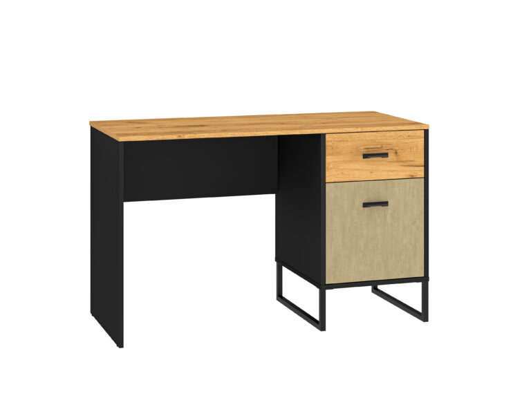 Biurko Colt 07 - Dąb Craft Złoty / Czarny / Stal Premium - ML Meble